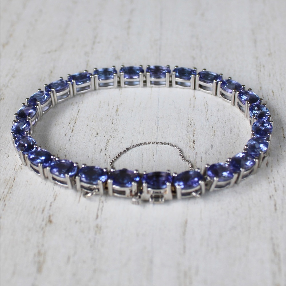 14k white gold tanzanite bracelet